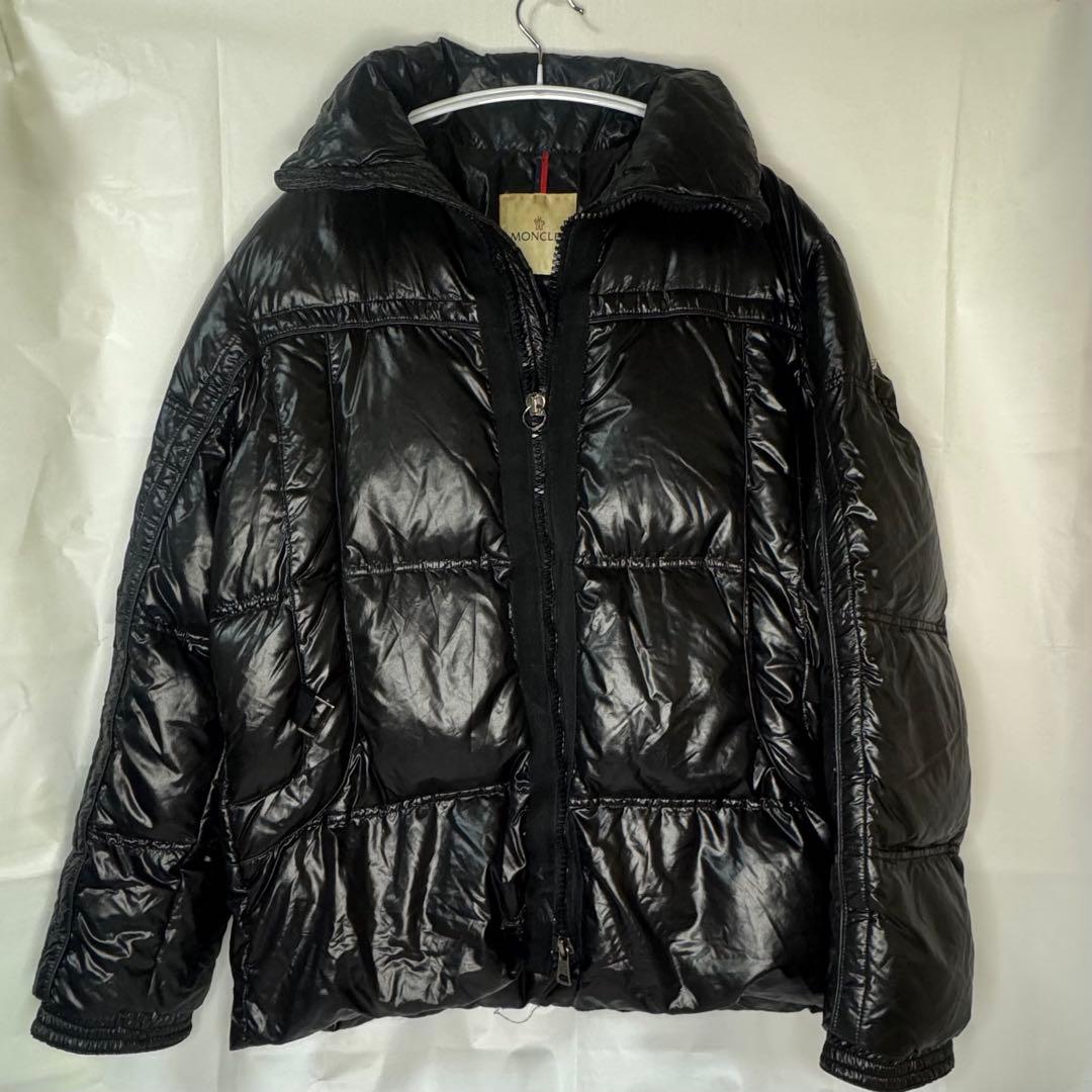 モンクレール　黒　サイズ1 ダウンジャケット　ワッペン