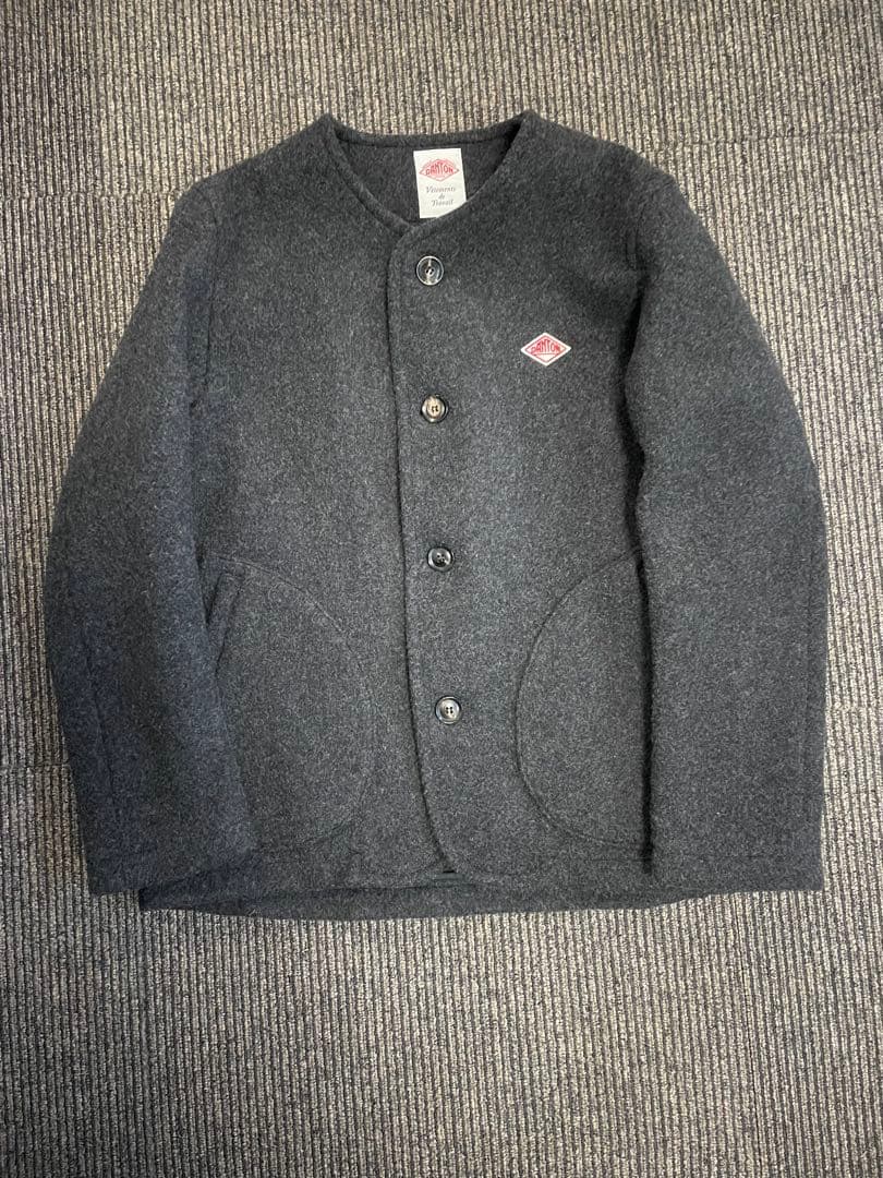 ダントン ウールモッサノーカラーコート グレージュ サイズ38