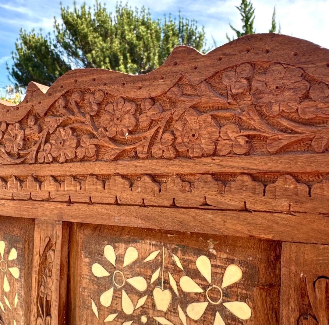 シーシャムウッド 象嵌彫刻 衝立 パーテーション インディアンローズウッド