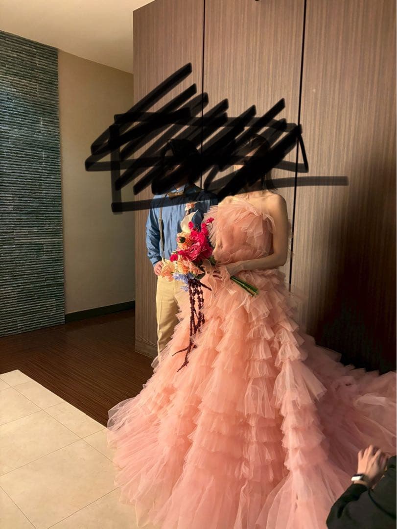 ピンクカラードレス カラードレス 結婚式ドレス