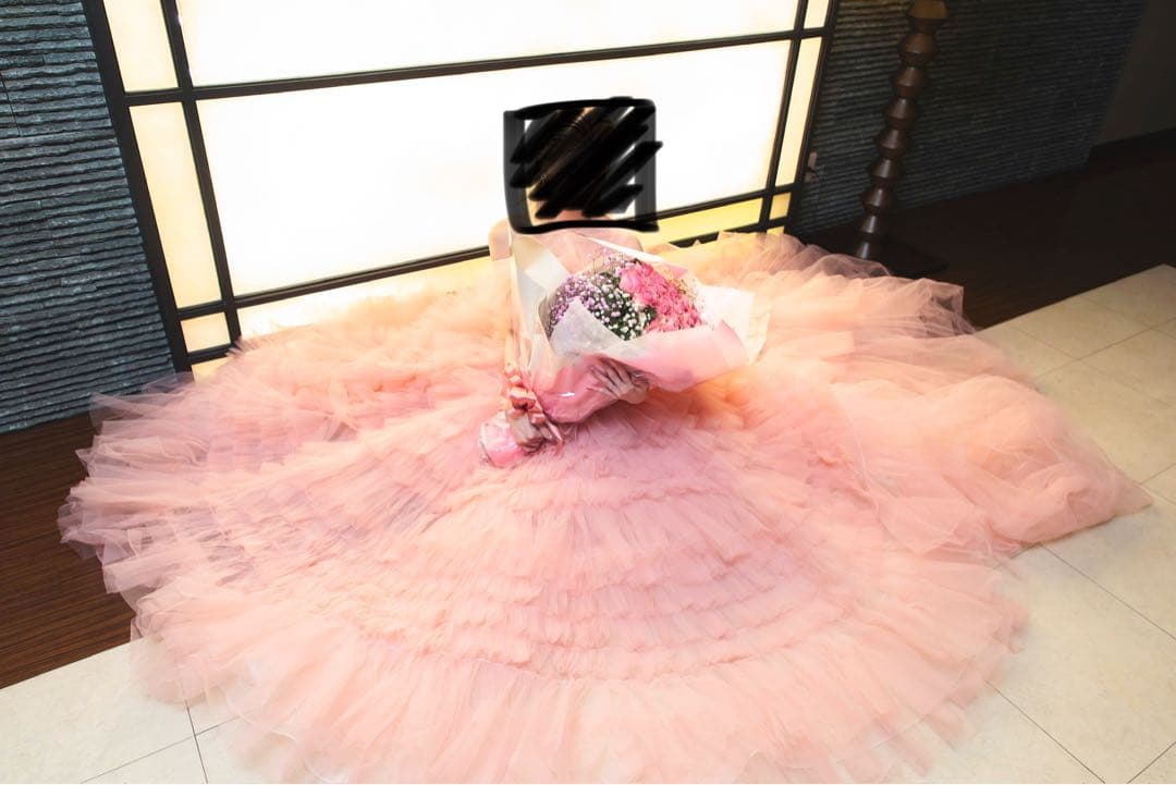 ピンクカラードレス カラードレス 結婚式ドレス