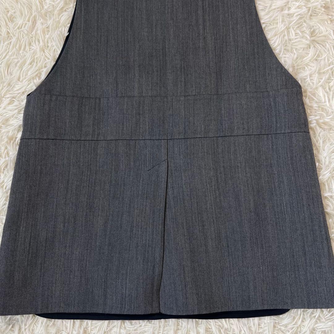 DRAWER ドゥロワー ヘリンボーン ノースリーブ Vネック ジレ ブラウス