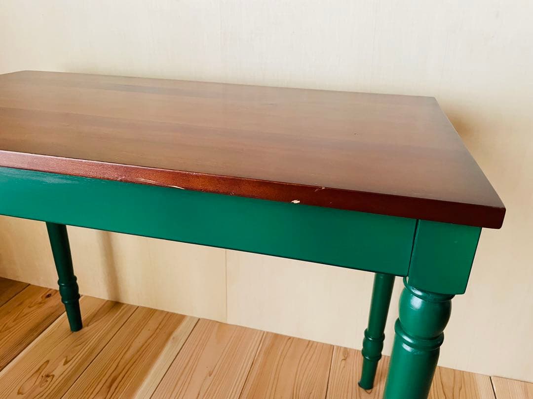 マホガニー材/デスク/机/テーブル/花台/飾り台/ろくろ脚/カフェ/アンティーク