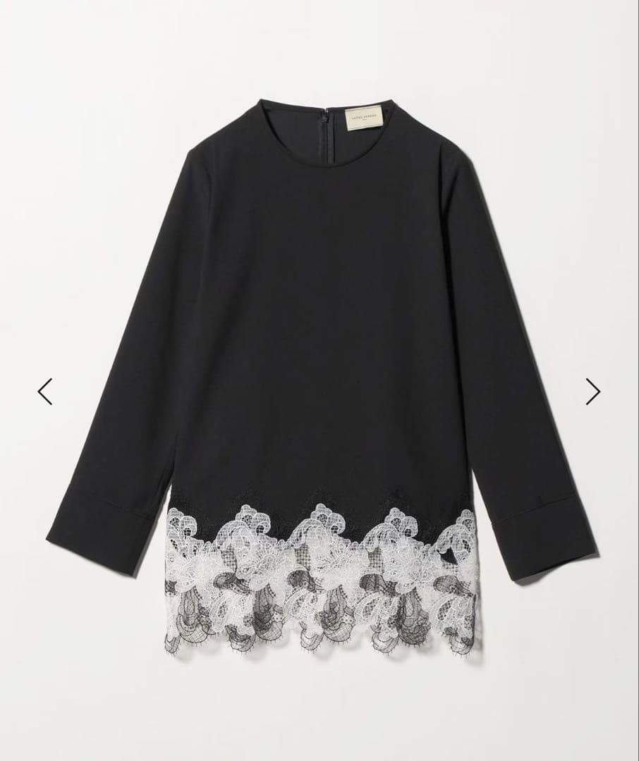 新品 UNITED ARROWS バックサテンレースコンビ ブラウス ブラック