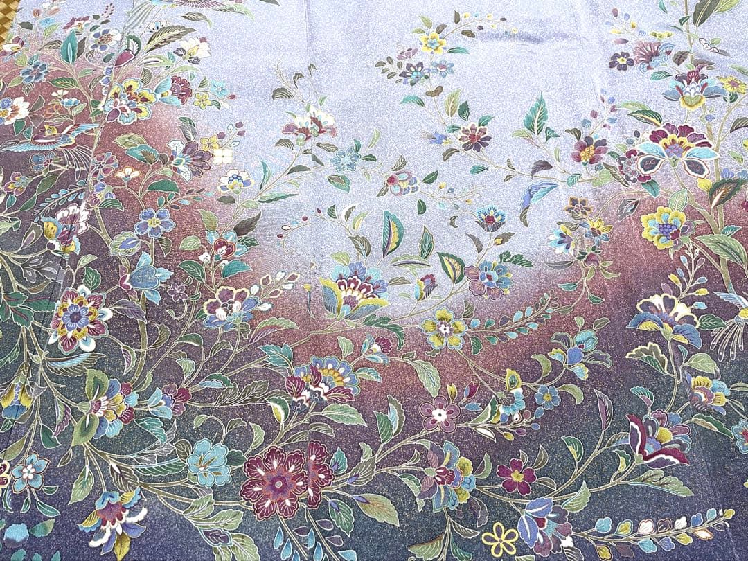 正絹　袷　訪問着　枝垂れ唐花　身丈（肩から）163㎝