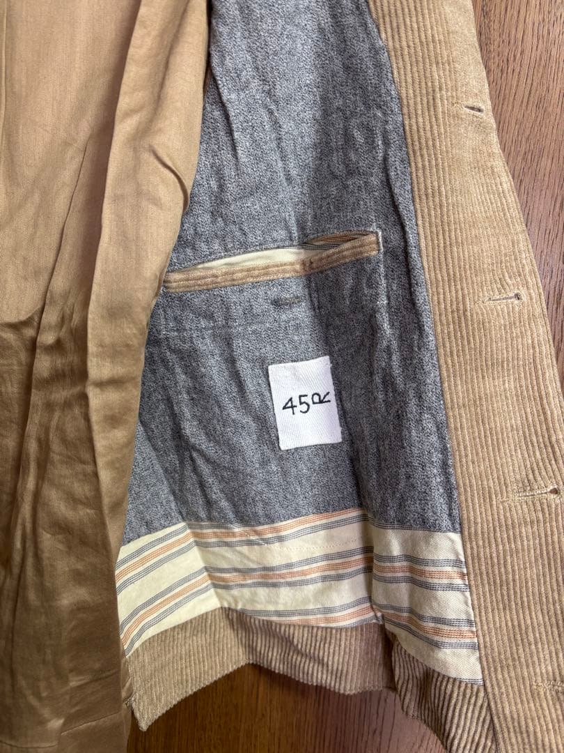 45rpm45rコーデュロイ ノーカラーベスト