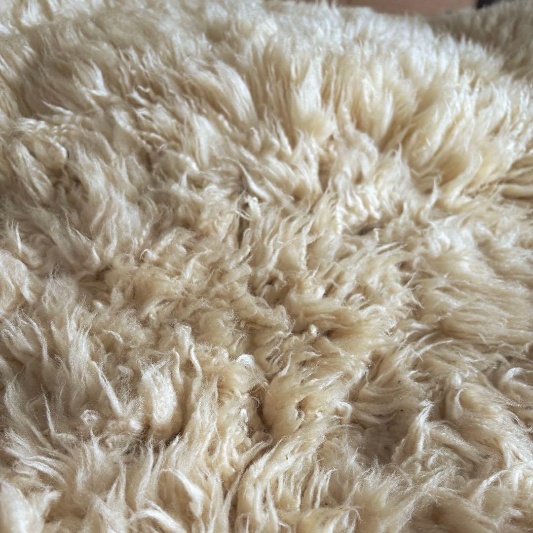 毛足長タイプ ホワイト ニチロムートンラグ(150×110）