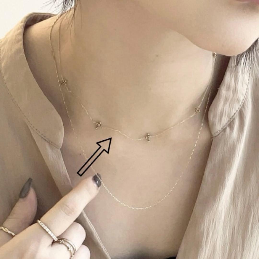 【SIENA ROSE】BKダイヤクロスステーション　ネックレス K10