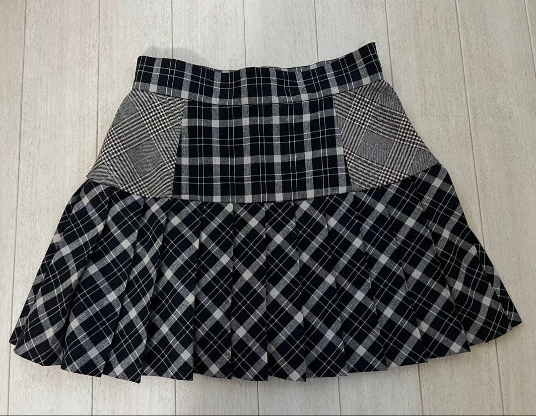 スカート andmary coco check pleats skirt S