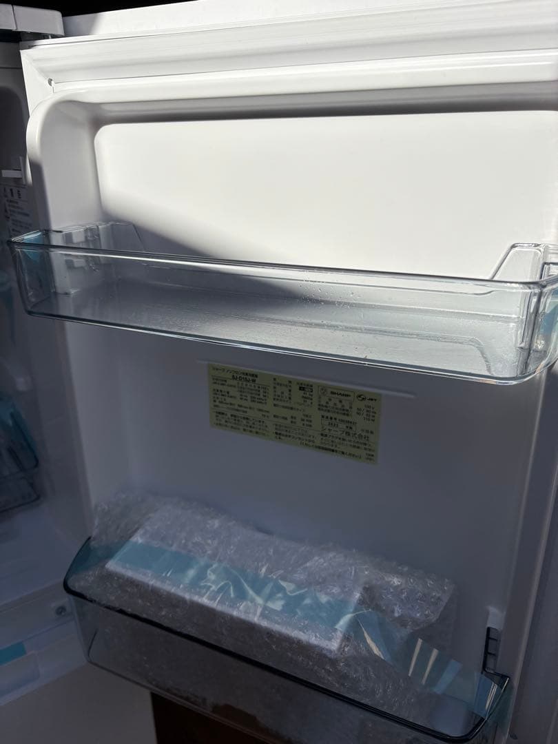女性オーナー2023年製 SHARP SJ-D15J-W 2ドア冷蔵庫 ホワイト