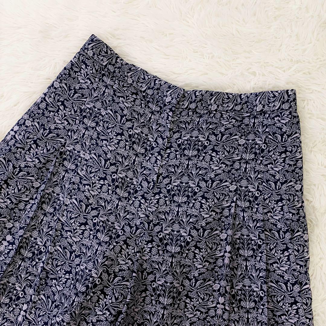 【大きいサイズ】 レリアン タック ガウチョ パンツ ワイド 13 花 フラワー