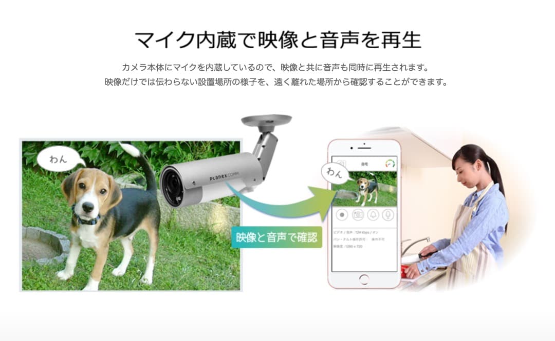 PLANEX CS-W80FHD 屋外 監視カメラ 有線LAN FHD 防塵防水