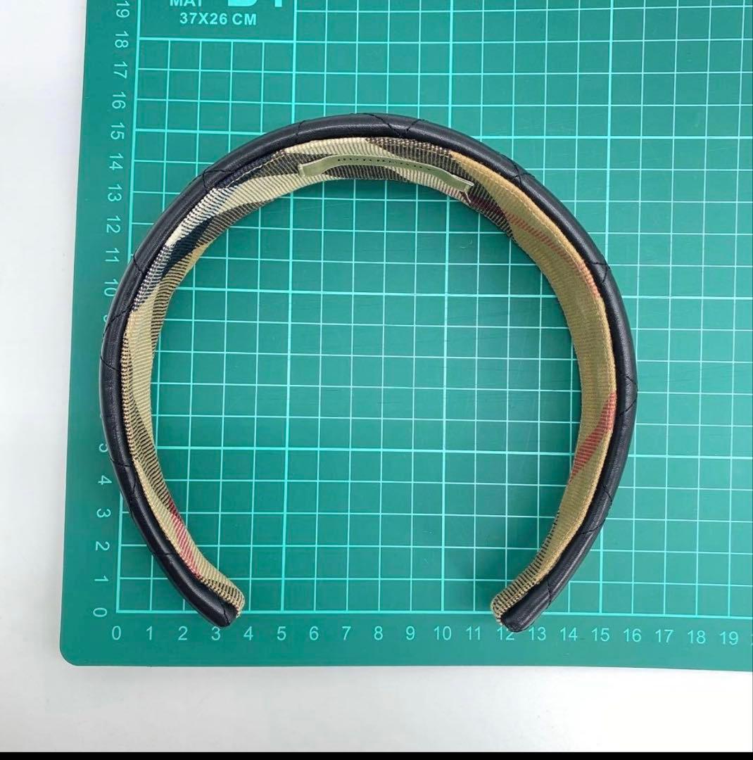 BURBERRY バーバリー カチューシャ ノバチェック、レザー　ヘアバンド