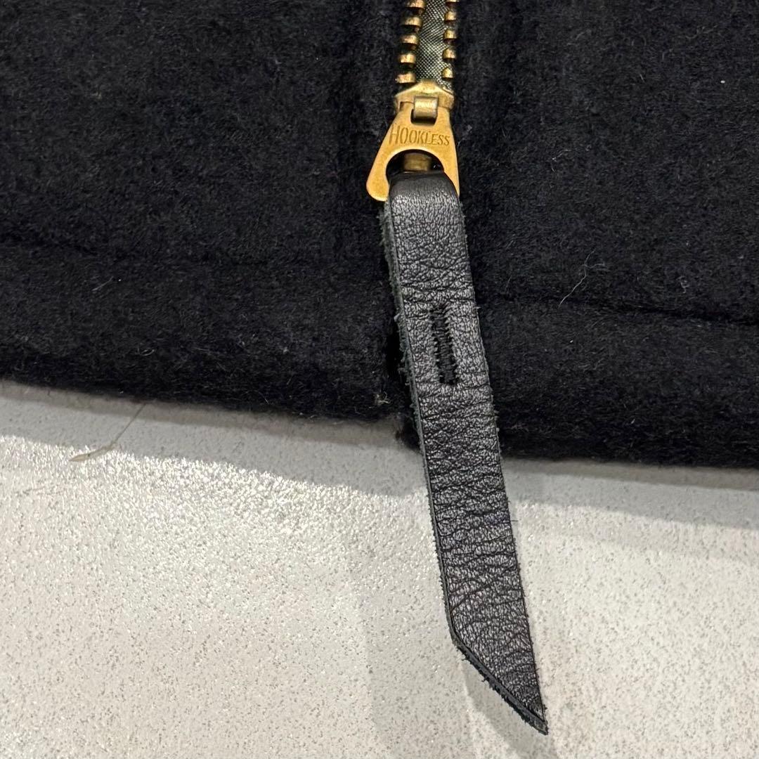 極美品 キャリー レザー メルトン ウール スポーツジャケット スタジャン M