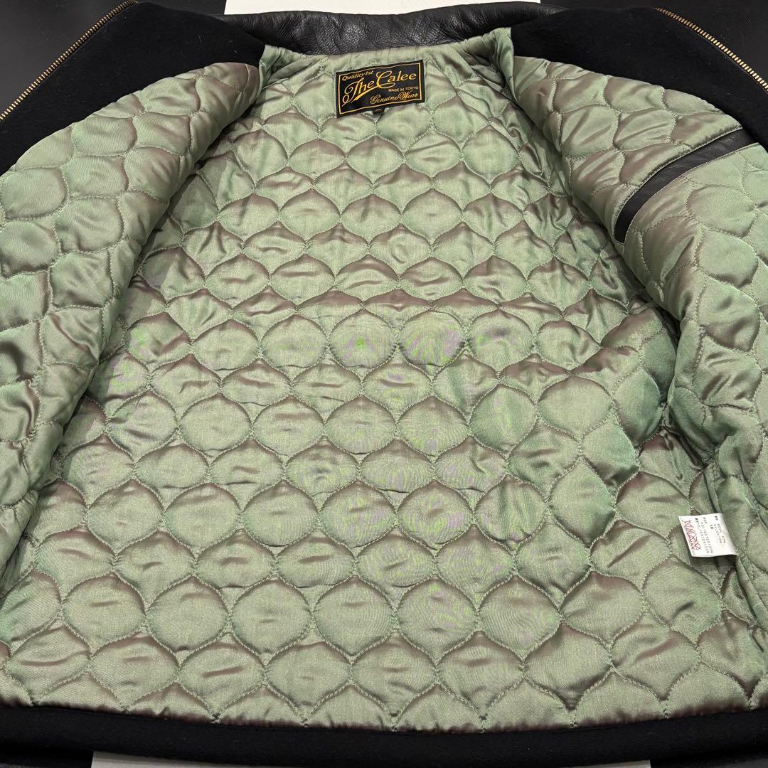 極美品 キャリー レザー メルトン ウール スポーツジャケット スタジャン M