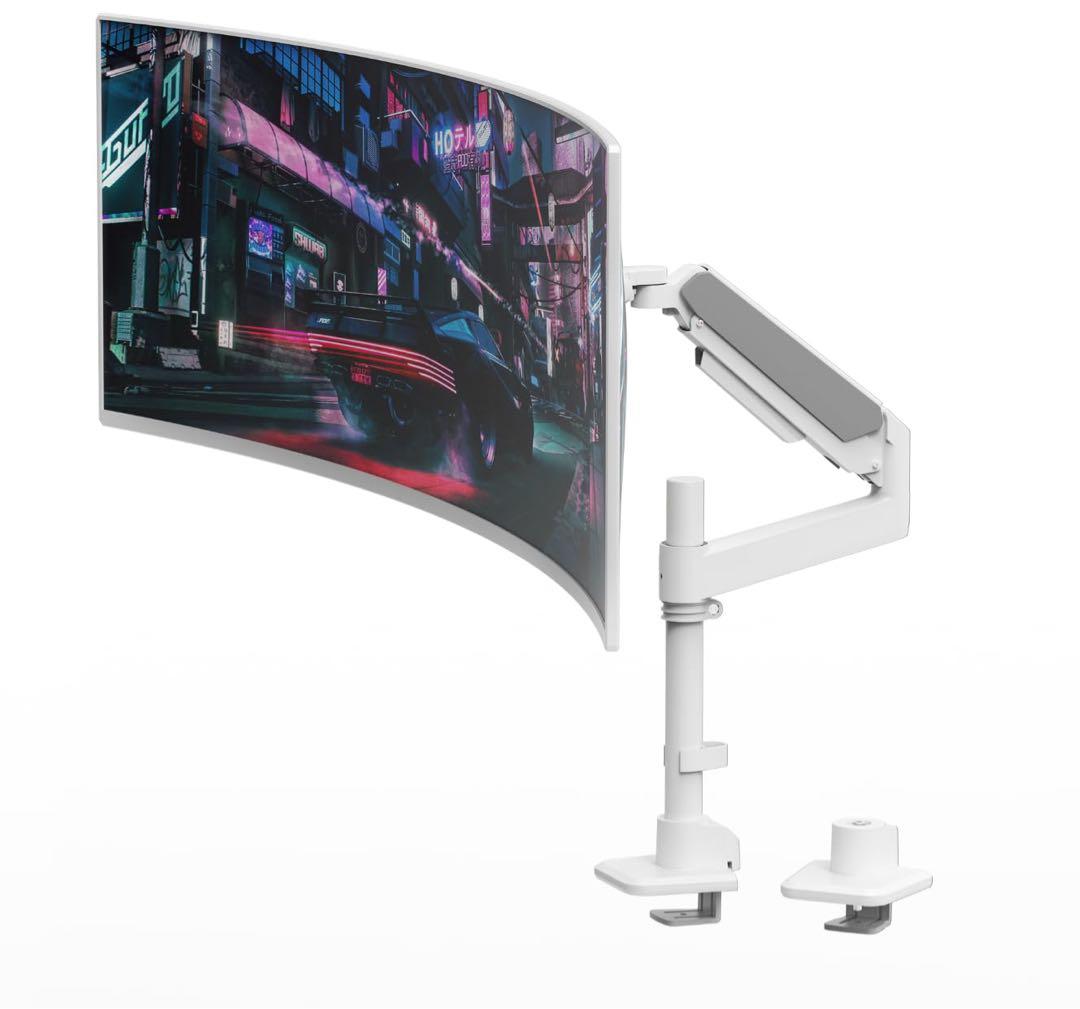 モニターアーム　白　ホワイト　49インチ　75/100mm VESAマウント