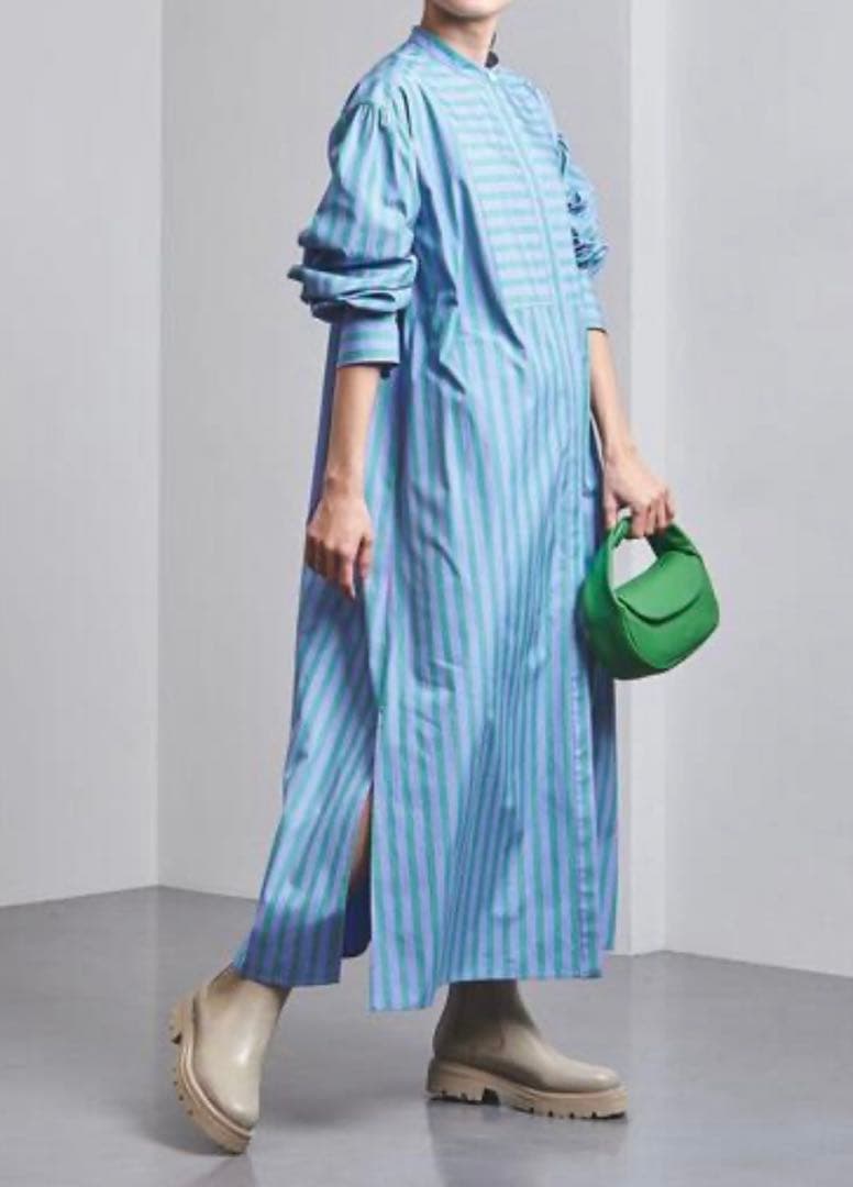 新品タグ付き　ユナイテッドアローズ　ストライプワンピース　コットン　日本製　M