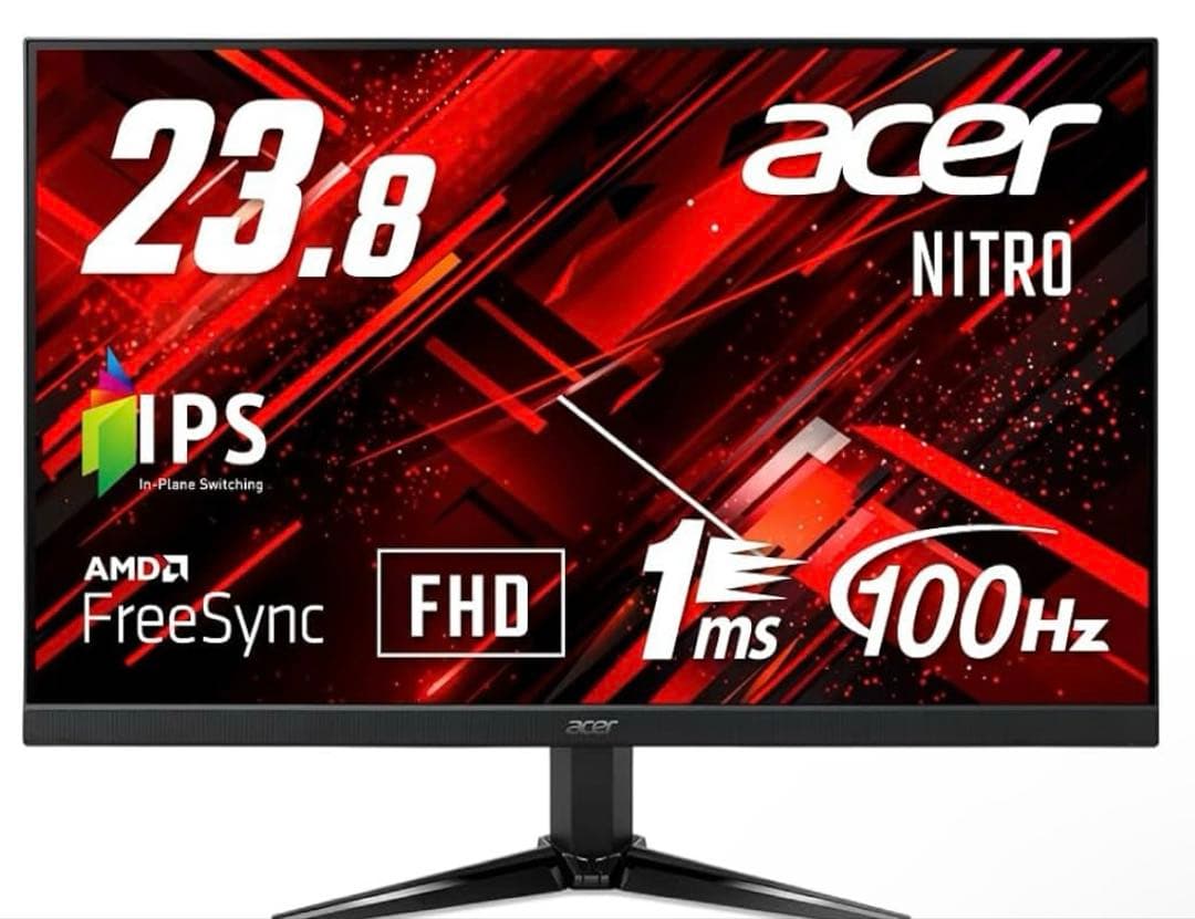 acerゲーミングモニター IPSパネル フルHD、100Hz対応