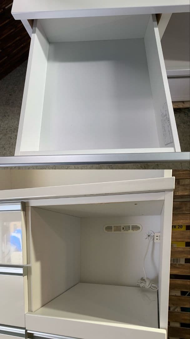 G674\" 近藤産業 W900 食器棚 キッチンボード カラー ホワイト