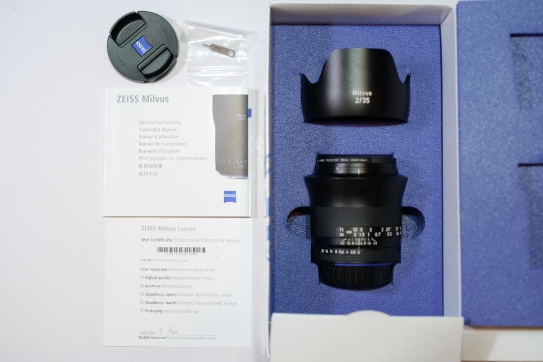 中古 Carl Zeiss Milvus 35mm F2 ニコンF 単焦点