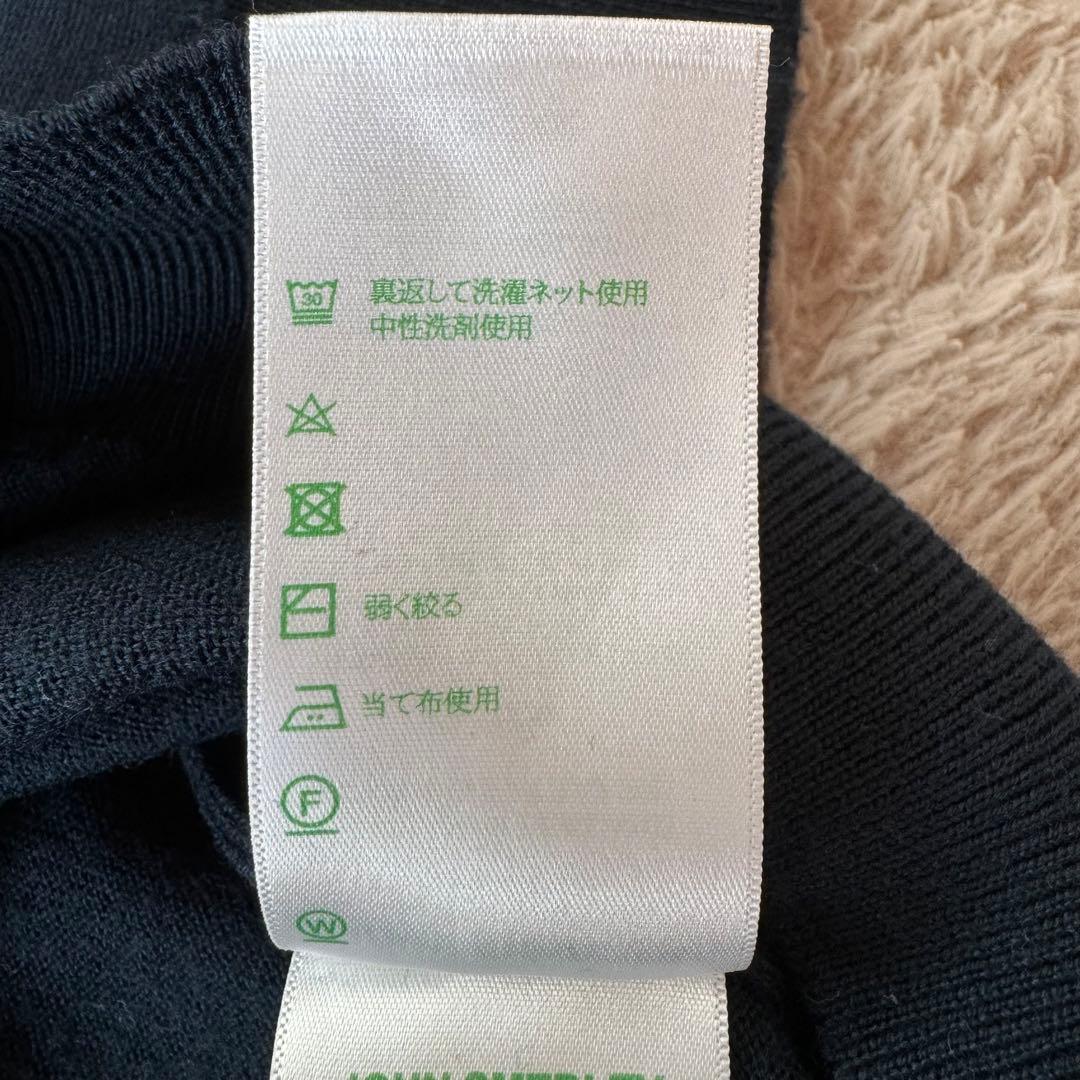 JOHN SMEDLEY ジョンスメドレー　ウールニット ネイビー S