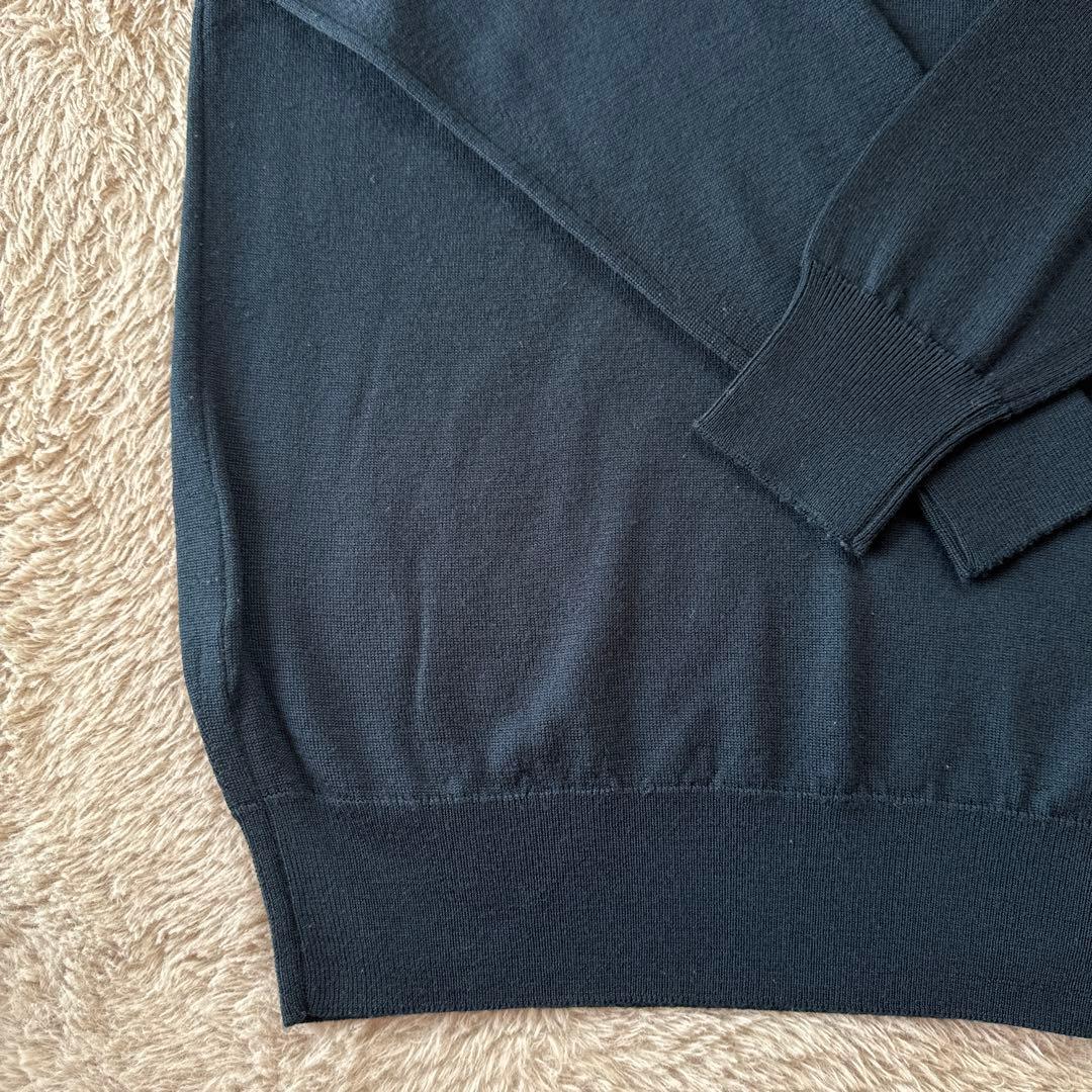 JOHN SMEDLEY ジョンスメドレー　ウールニット ネイビー S