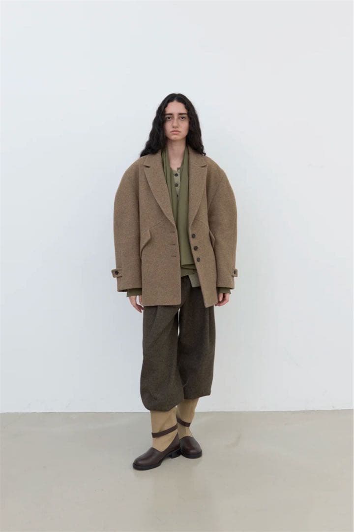 Ethos ウール混合ブラウンジャケット