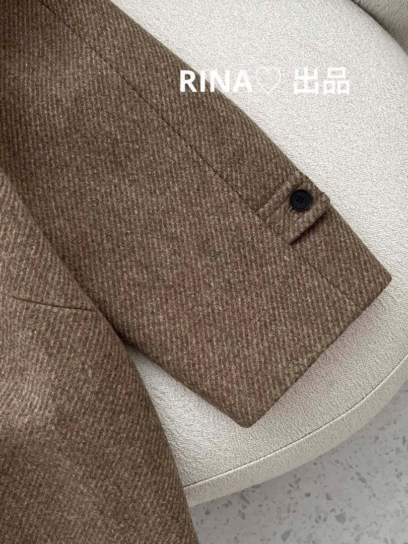 Ethos ウール混合ブラウンジャケット