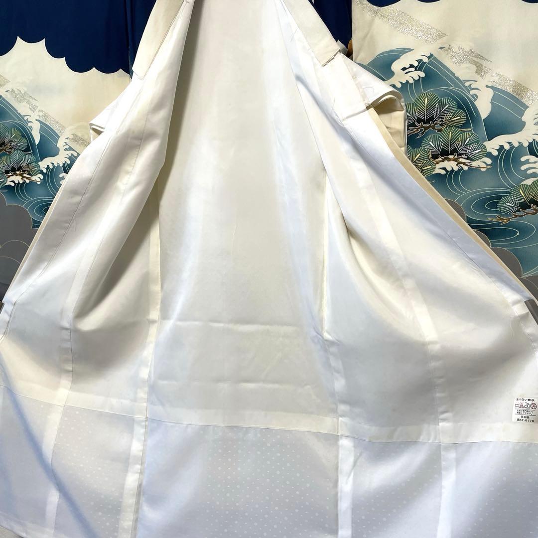 □男児用　正絹祝着　産着　お宮参り　龍虎柄　紺色地　襦袢付