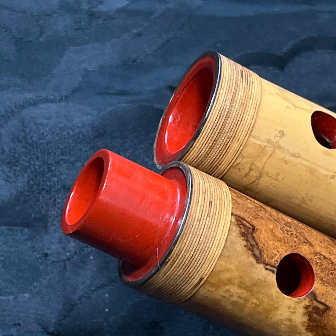 尺八 都山流 在銘 中継ぎ緩み無し 籐巻き 銀一線 長尺管 【音出し確認済み】