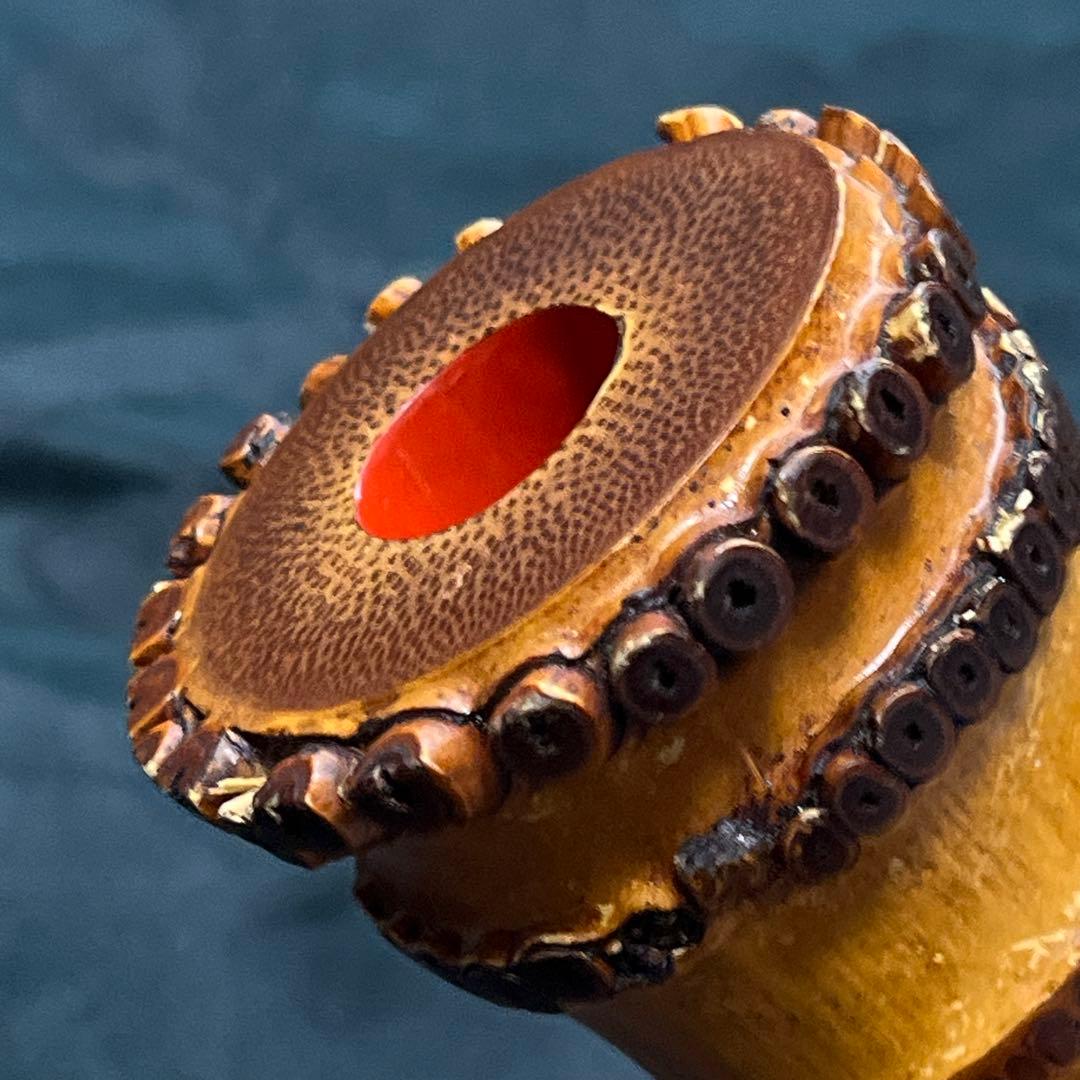 尺八 都山流 在銘 中継ぎ緩み無し 籐巻き 銀一線 長尺管 【音出し確認済み】