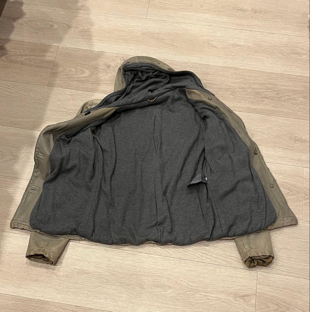 GIORGIO BRATO　レザー　ライダース　ジャケット　フード