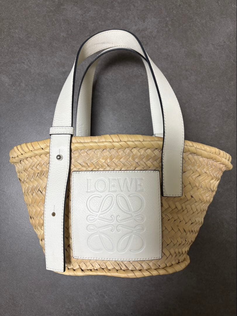 LOEWE かごバッグ ベージュ/ホワイト