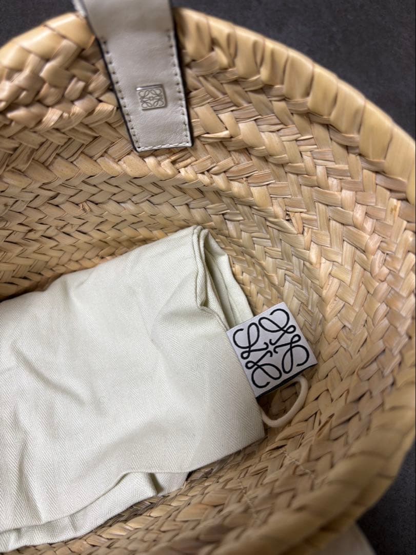 LOEWE かごバッグ ベージュ/ホワイト