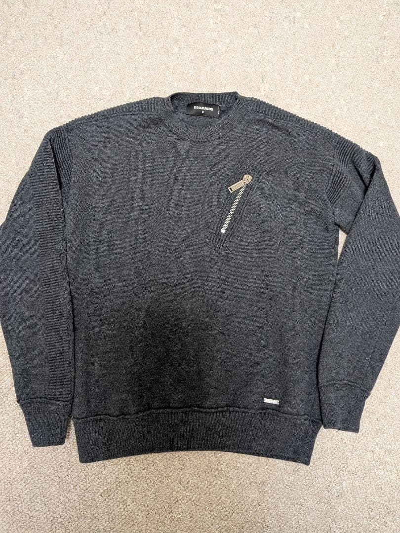 【美品】16aw DSQUARED2 ウールニット ジップデザイン セーター希少