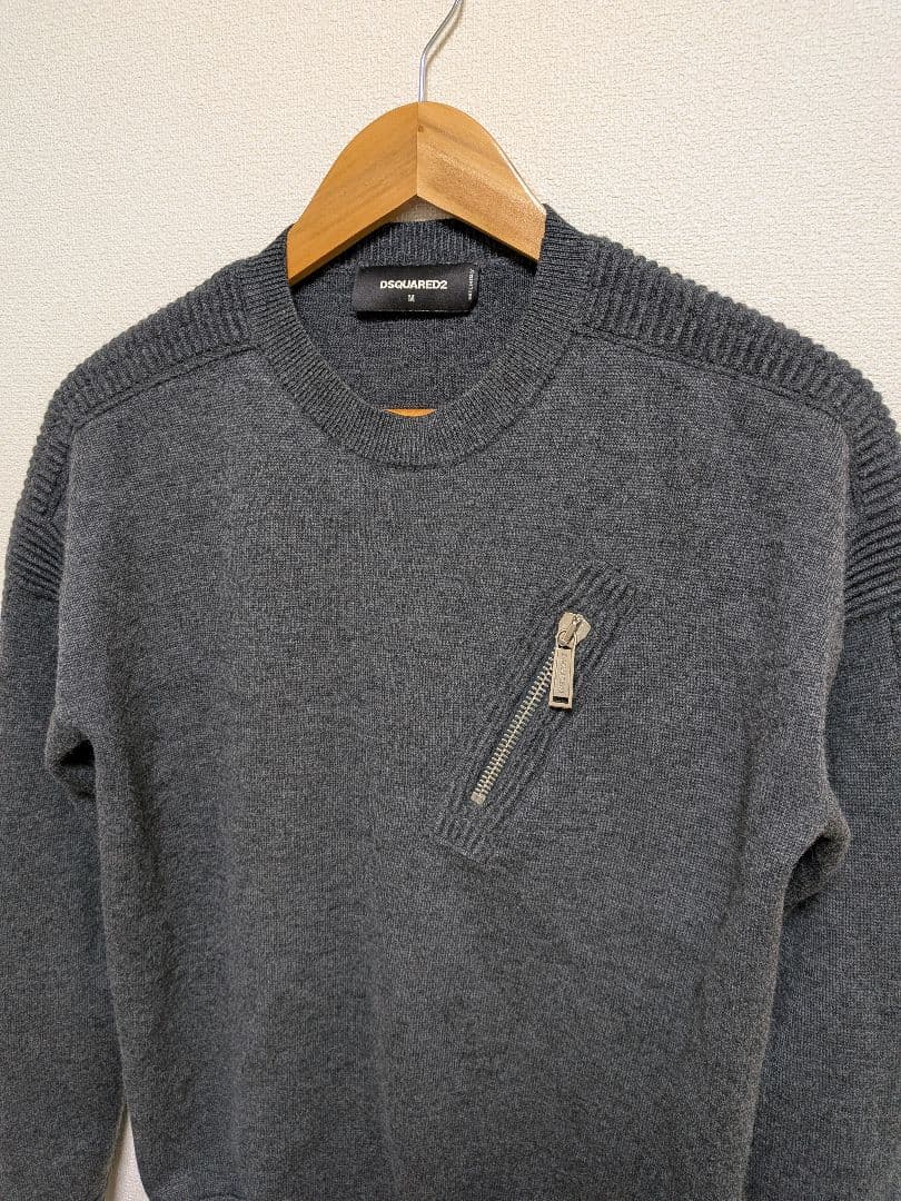 【美品】16aw DSQUARED2 ウールニット ジップデザイン セーター希少