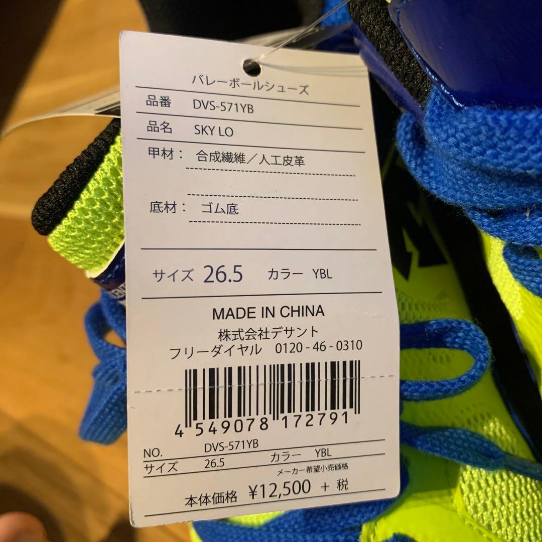 バレーボールシューズ 蛍光イエロー/青