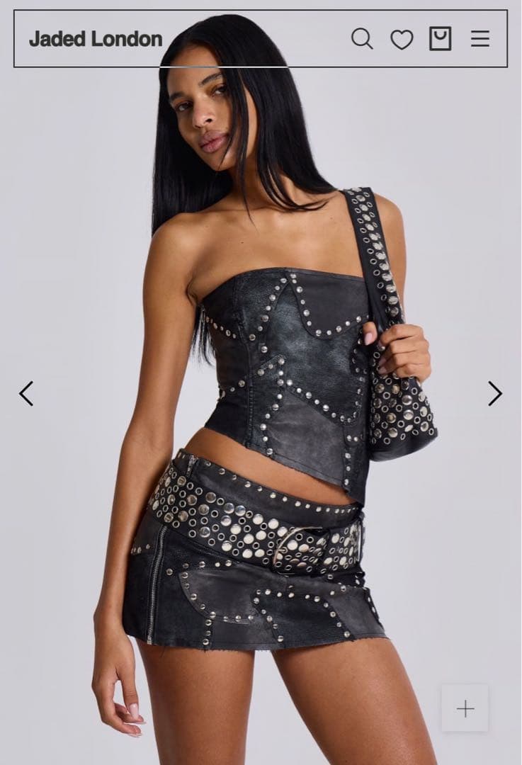 Jaded London スタッズ付きミニスカート ブラック