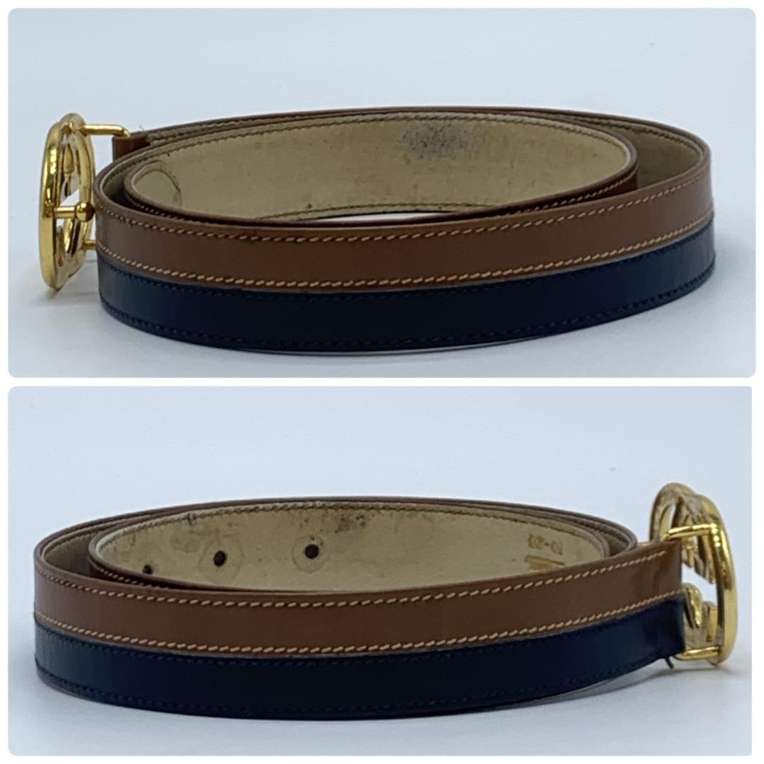 グッチ ベルト 本革 レザー バックル ゴールド金具 インターロッキングG