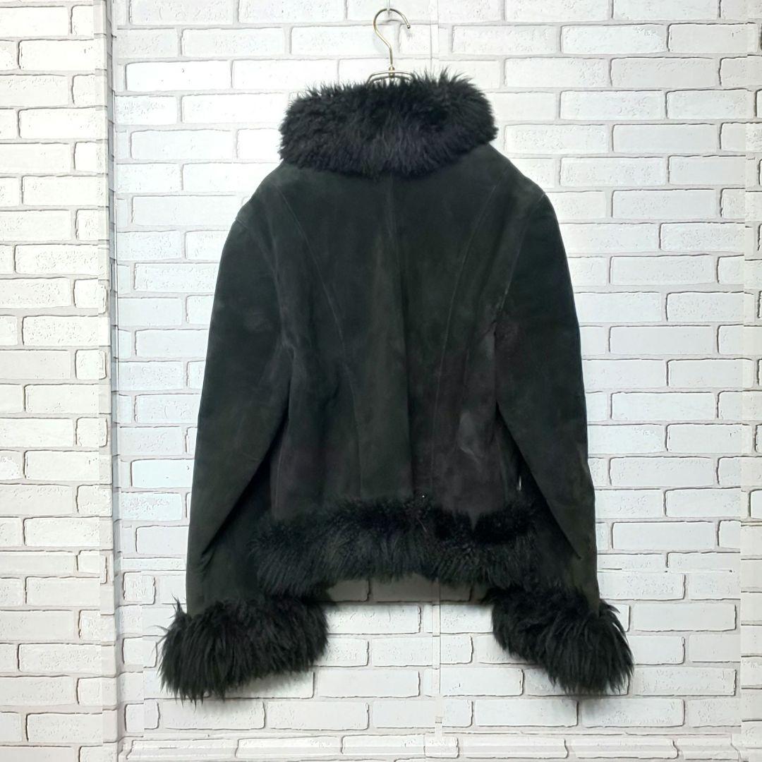 【リアルムートン】レザーコート ムートンジャケット ピッグレザー 短丈 y2k