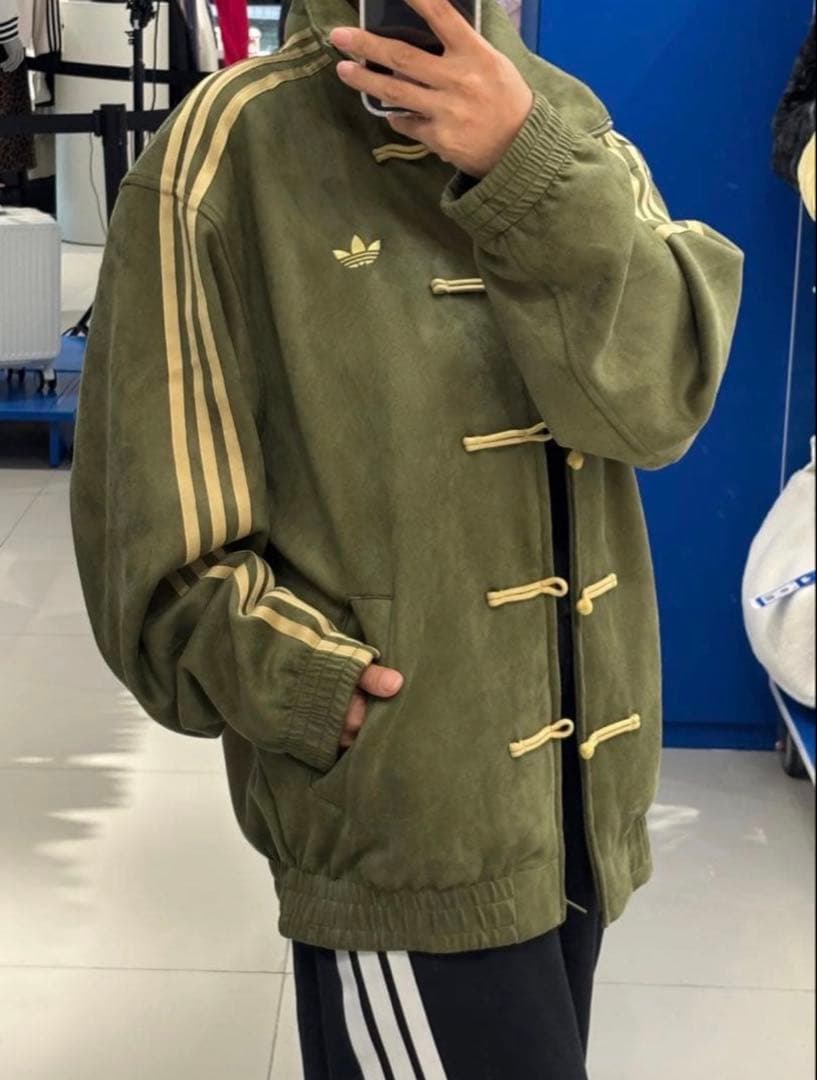 海外限定S Adidas チャイナトラックジャケット グリーン　KT3847
