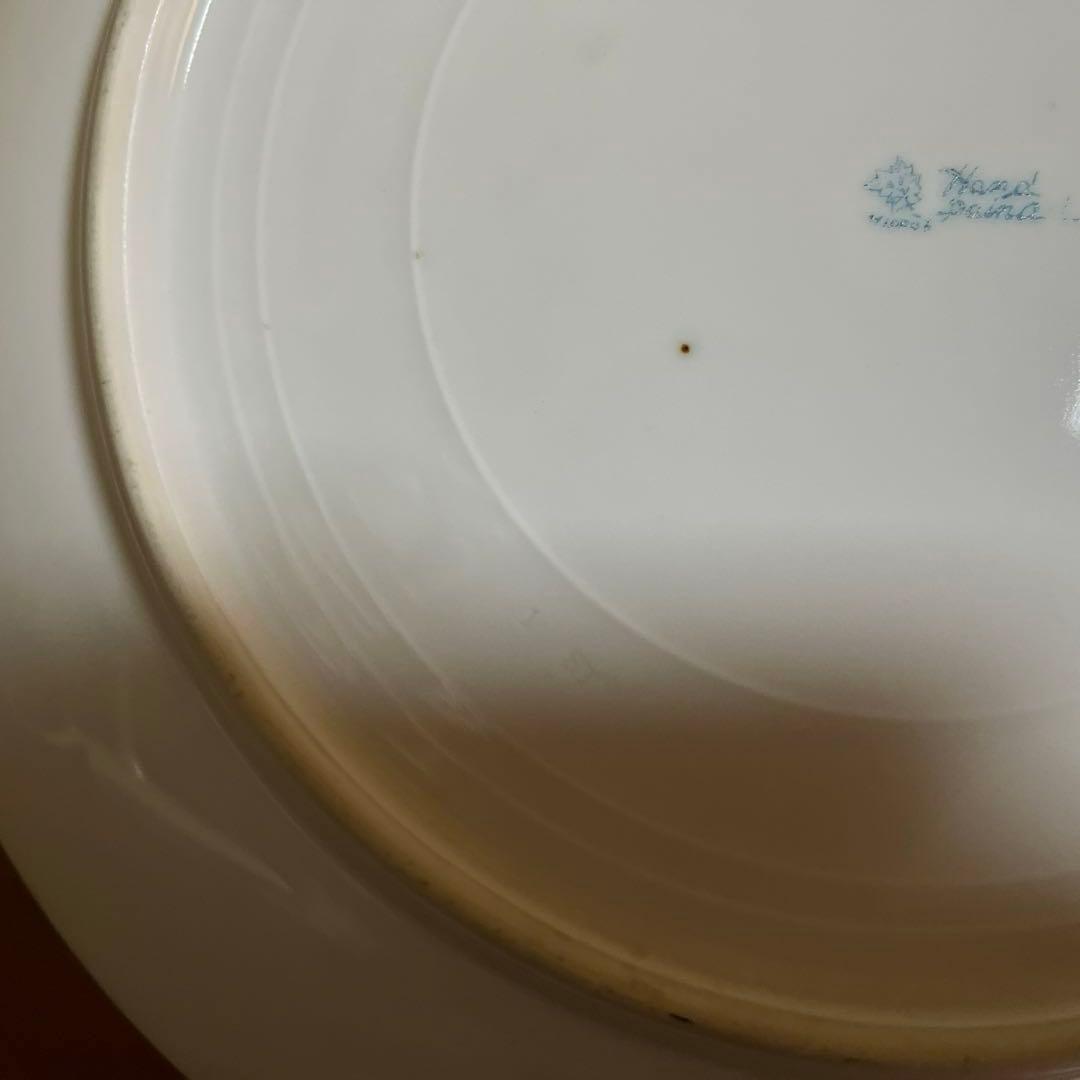 オールドノリタケ　飾り皿 金盛り　風景　メープルリーフ印　里帰り　骨董　明治