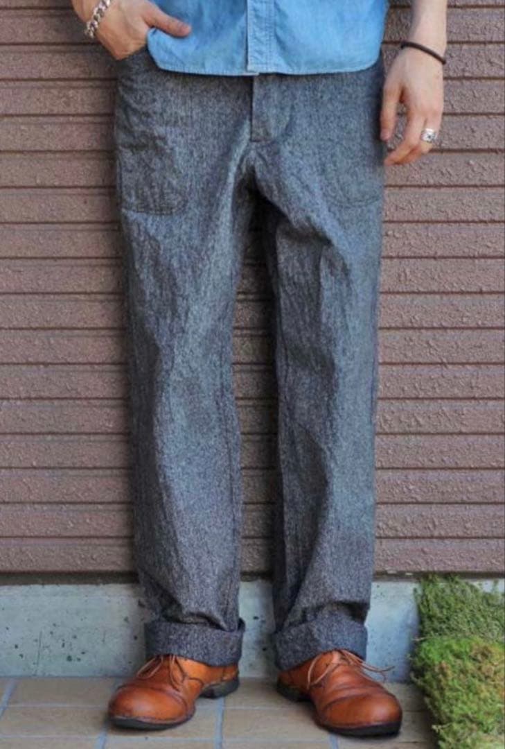 JELADOブラックシャンブレートラウザー　ビンテージ