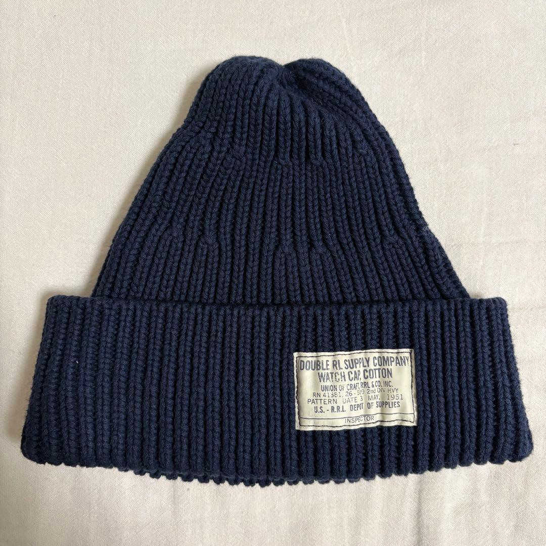 【美品】RRL ニット帽　ネイビー