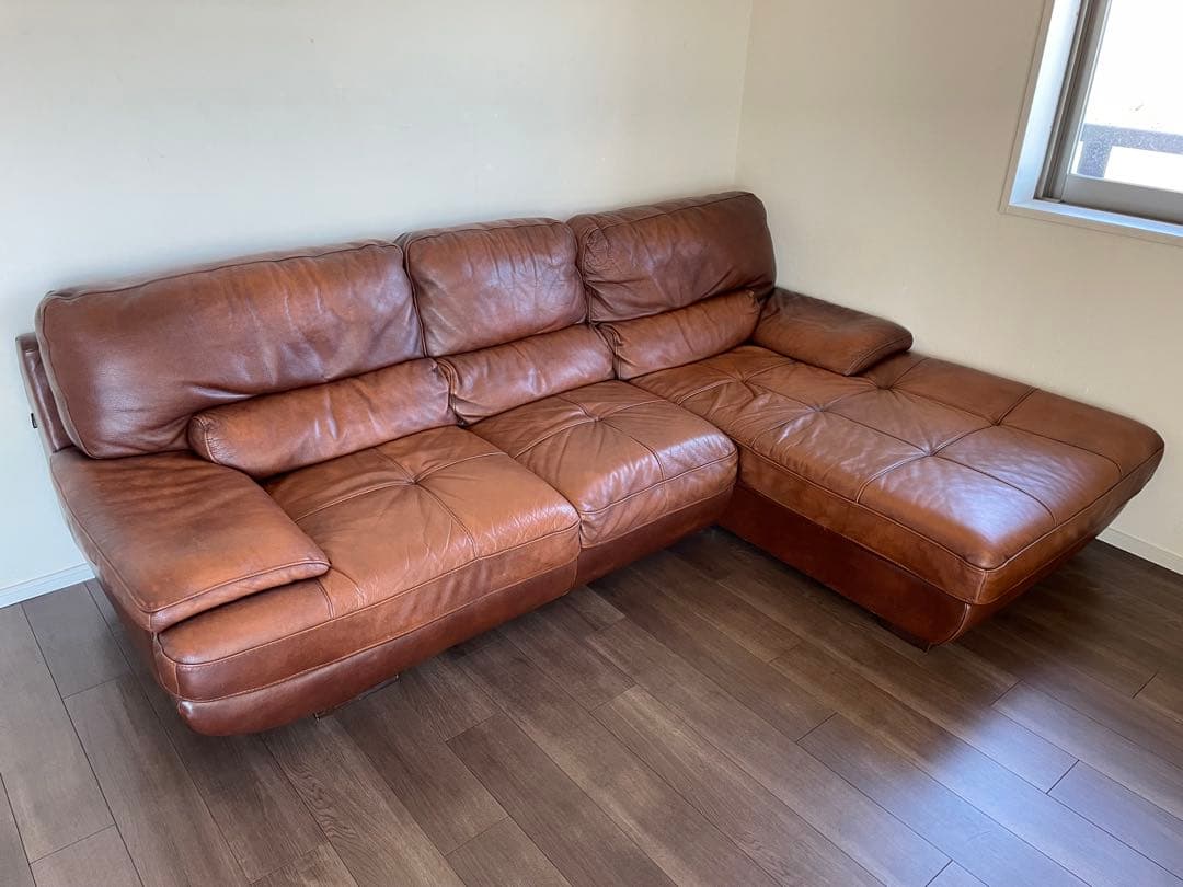 【セット販売】イタリアンレザー　カウチソファ（左側）