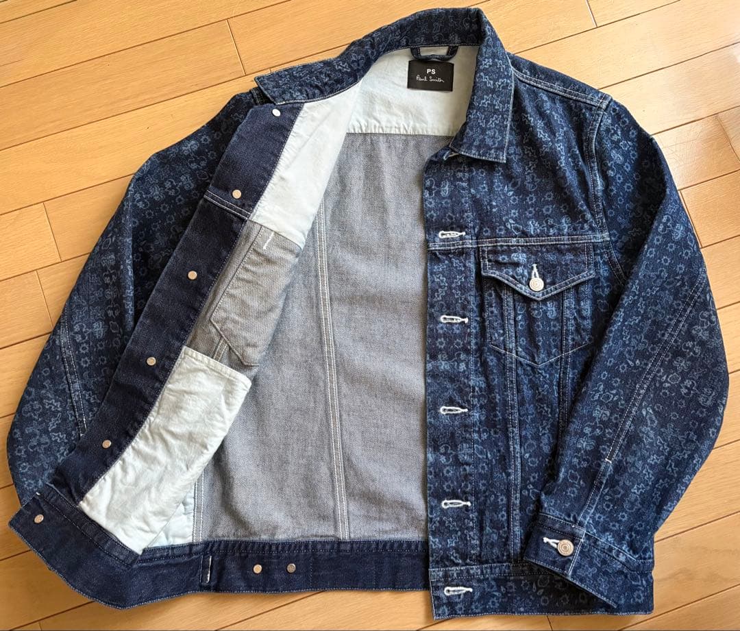 [試着のみ]ポールスミスデニムジャケットLaser EtchedDyeing S
