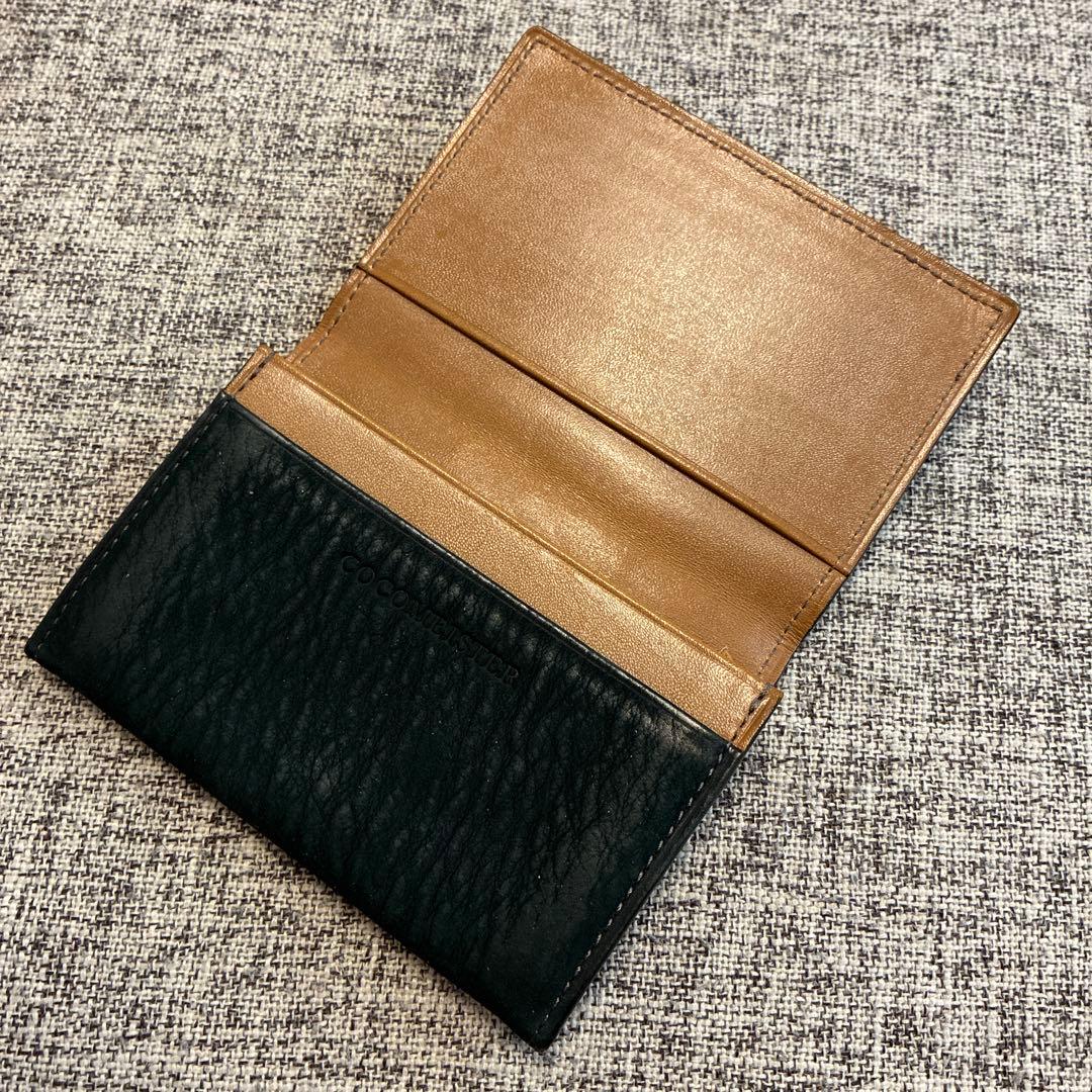 ココマイスター　名刺入れ　カードケース　緑　刻印　ロゴ　レザー