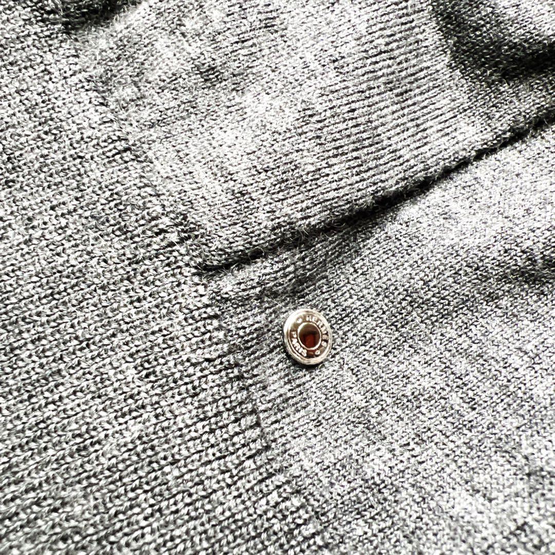 美品　HERMÈSエルメス　ロング　カーディガン カシミヤ×シルク グレー