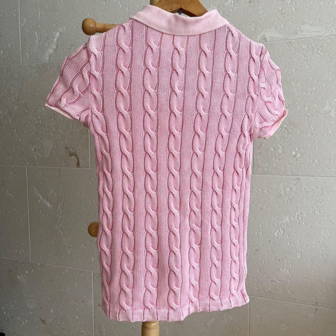Polo Ralph Lauren ピンク ケーブル編み ポロシャツ S