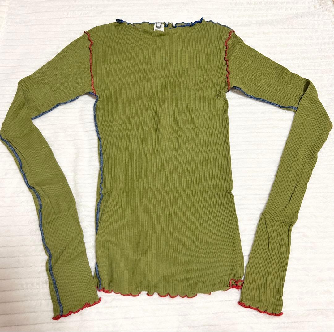 【新品】BASERANGE ベースレンジ カットソー グリーン ブルーオレンジS